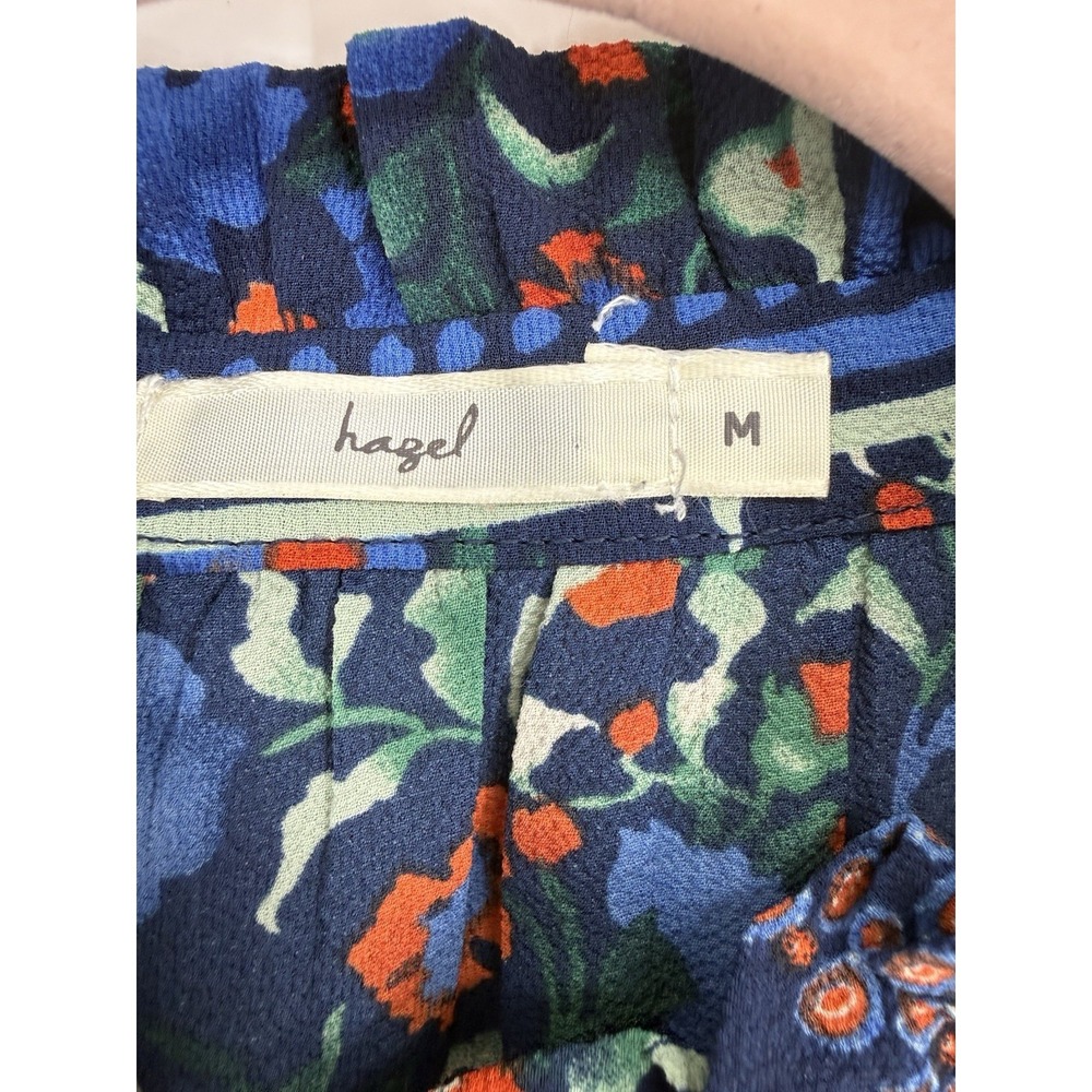 Hazel Patchwork Print Bell Sleeve Blouse Top M Boho Anthropologie Keyhole Retro - Picture 5 of 7